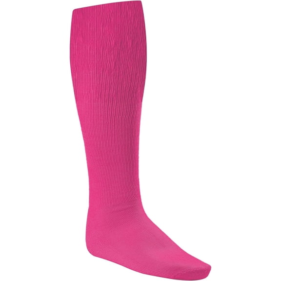 Champion Sports Rhino® All Sport Socks - Machine Washable Sport Sock - for Baseball, Football, Soccer - Cushioned Tube Sock - Stay-in-Place Fit - Size: X-Large (13-15) - Neon Pink