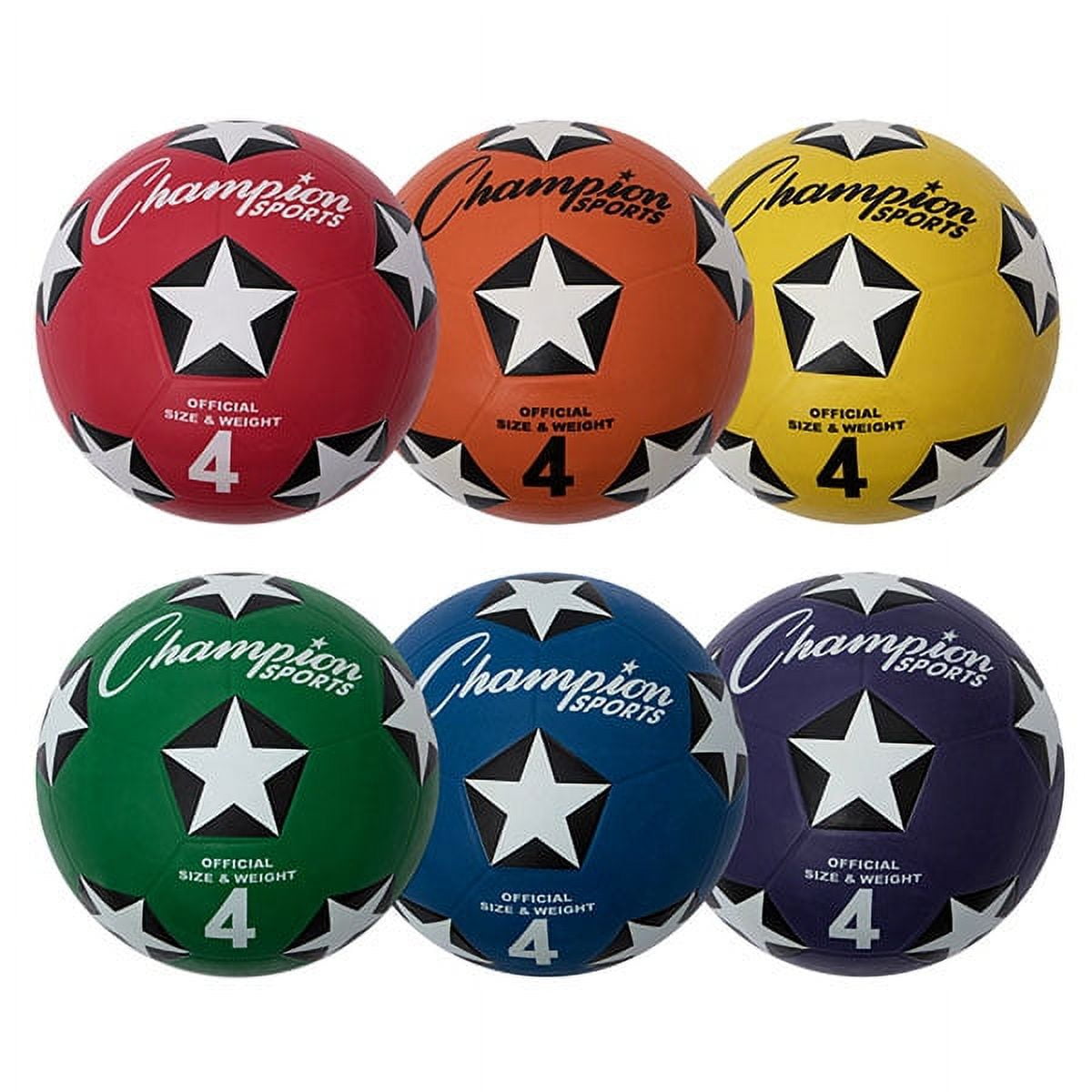Champion Sports Size 4 Multicolor Rubber Soccer Ball Set