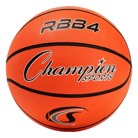 Champion Sports Rubber Intermediate Basketball, Heavy Duty - Pro-Style Basketballs, Various Sizes - Premium Basketball Equipment, Indoor Outdoor - Sports Education Supplies (Size 6, Orange)