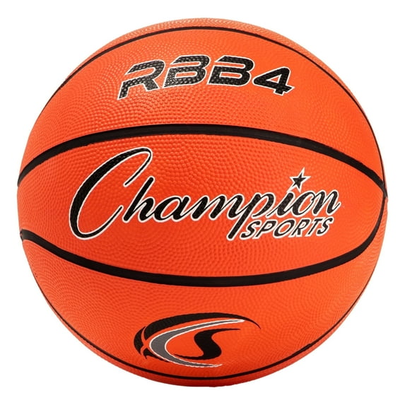 Champion Sports Rubber Intermediate Basketball, Heavy Duty - Pro-Style Basketballs, Various Sizes - Premium Basketball Equipment, Indoor Outdoor - Sports Education Supplies (Size 6, Orange)