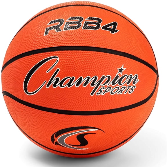 Champion Sports Rubber Intermediate Basketball, Heavy Duty - Pro-Style Basketballs, Various Sizes - Premium Basketball Equipment, Indoor Outdoor - Sports Education Supplies (Size 6, Orange)