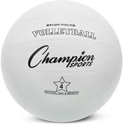 Champion Sports Rubber Volleyball, Official Size, for Indoor and Outdoor Use - Durable, Regulation Volleyballs for Beginners, Competitive, Recreational Play - Premium Equipment - White, VR4