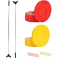 thumbnail image 1 of Champion Sports Shuffleboard Game Set, 2 Cues, 8 Pucks, Chalk - Outdoor Games for Adults and Family Red, 1 of 6