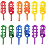 Champion Sports Scoop Ball Game Set, Plastic, Two Per 6 Assorted Colors, 12 Scoops, 6 Balls