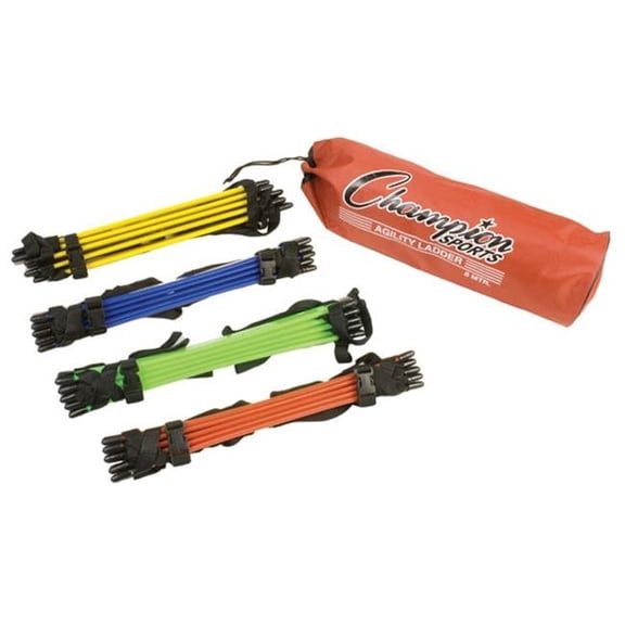 Champion Sports 17 x 5 x 5 in. Sectioned Agility Ladder Set, Multicolor