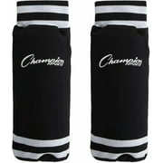 Champion Sports SL4B Youth Sock Style Soccer Shin Guards - Ages 4-6, Black, Small