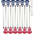 thumbnail image 1 of Champion Sports Soft Lacrosse Set: Training Equipment for Boys, Girls, Kids, Youth and Amateur Athletes - 12 Aluminum Sticks and 6 Vinyl Balls for Indoor Outdoor Use, 1 of 6