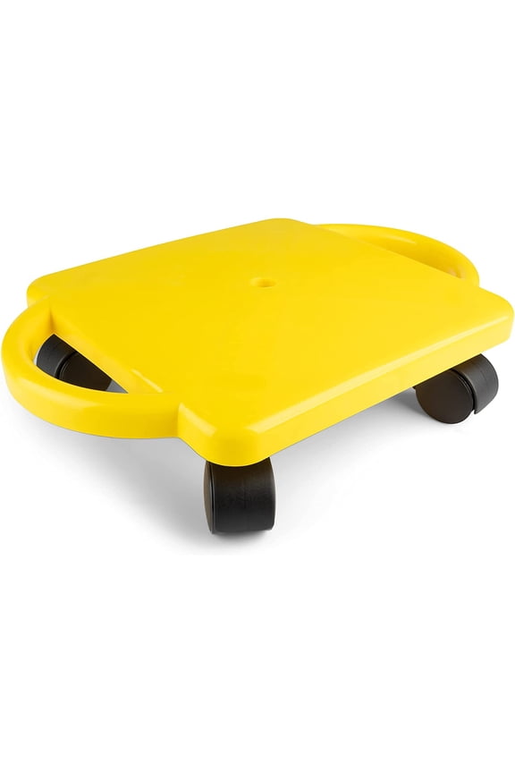 Standard Scooter Board with Handles, Assorted Colors (Yellow or Blue), 12 Inches