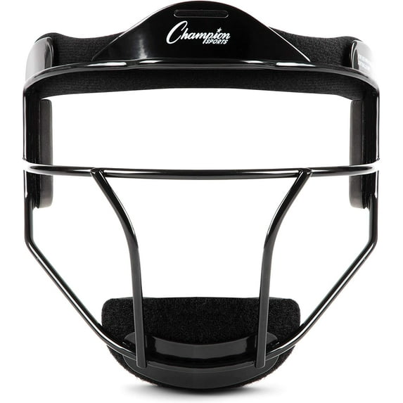 Champion Sports Steel Softball Face Mask - Classic Fielders Masks for Adults - Durable Head Guards - Premium Sports Accessories for Indoors and Outdoors - Black