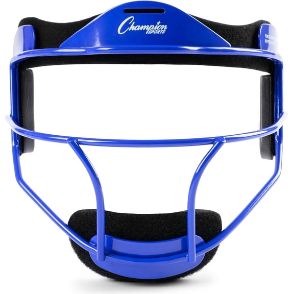 Champion Sports Steel Softball Face Mask - Classic Fielders Masks for Youth - Durable Head Guards - Premium Sports Accessories for Indoors and Outdoors - Blue