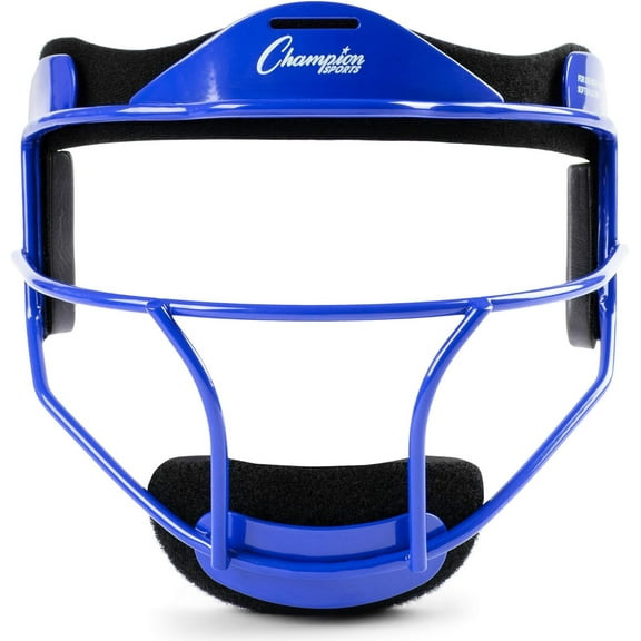Champion Sports Steel Softball Face Mask - Classic Fielders Masks for Youth - Durable Head Guards - Premium Sports Accessories for Indoors and Outdoors - Blue