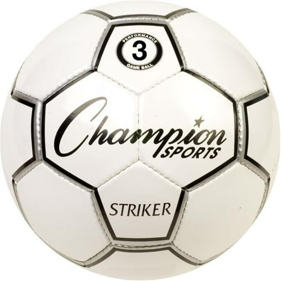 Champion Sports Striker Soccer Ball, Black & White - Size 3