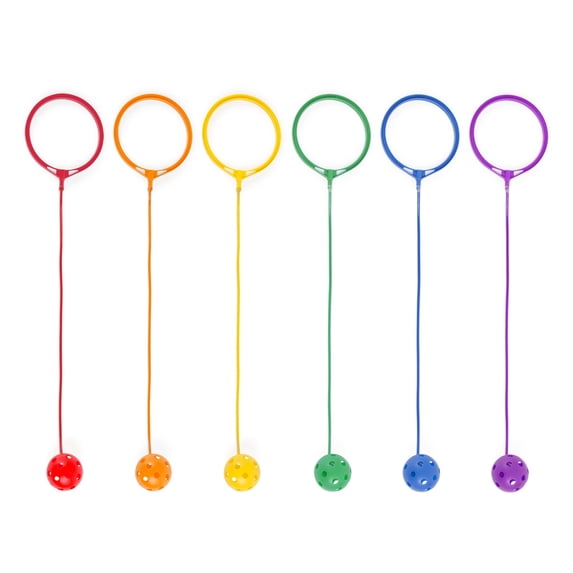 Champion Sports Active Play, Cardio Play Skip Ball, Swing Ball Set, 5.5‑Inch Ankle Ring, 18‑Inch Cord, Pack of 6