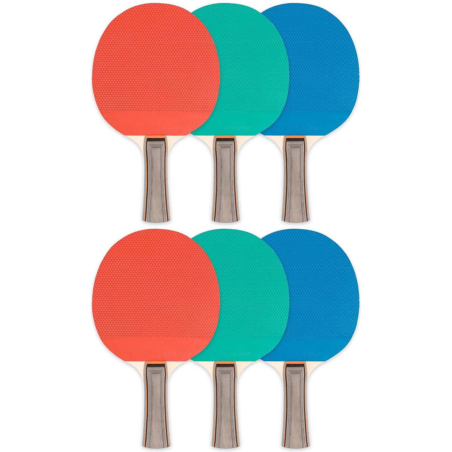Champion Sports CHSPN1-6 Table Tennis Paddle Rubber Wood - 6 Each