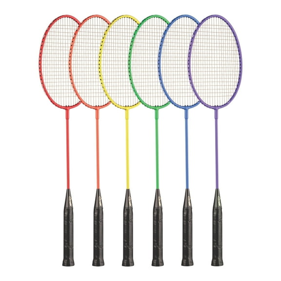 Champion Sports All Steel Shaft and Frame Badminton Racket - Set of Six Colors