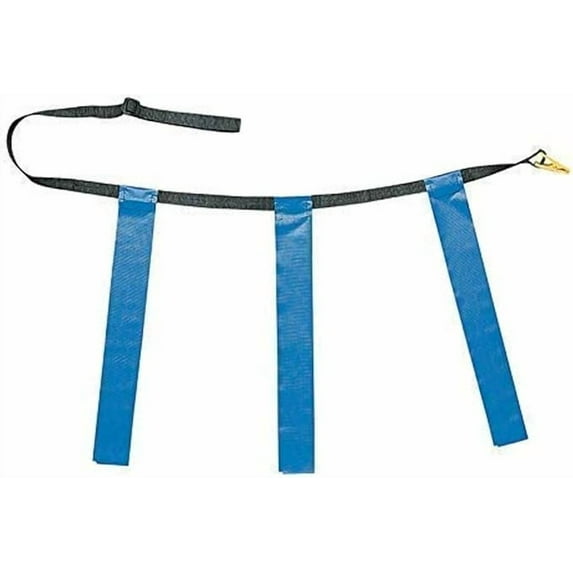 Champion Sports Quick Release Triple Flag Football Set - Adult Black Belt - 32"L-39"W - Blue Flag