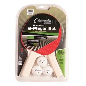 Champion Sports PN200 Table Tennis Set: 2 Player Ping Pong Accessories Kit with 2 Paddles & 3 Balls, Indoor Ping Pong Equipment for Men, Women & Kids, Black/Red