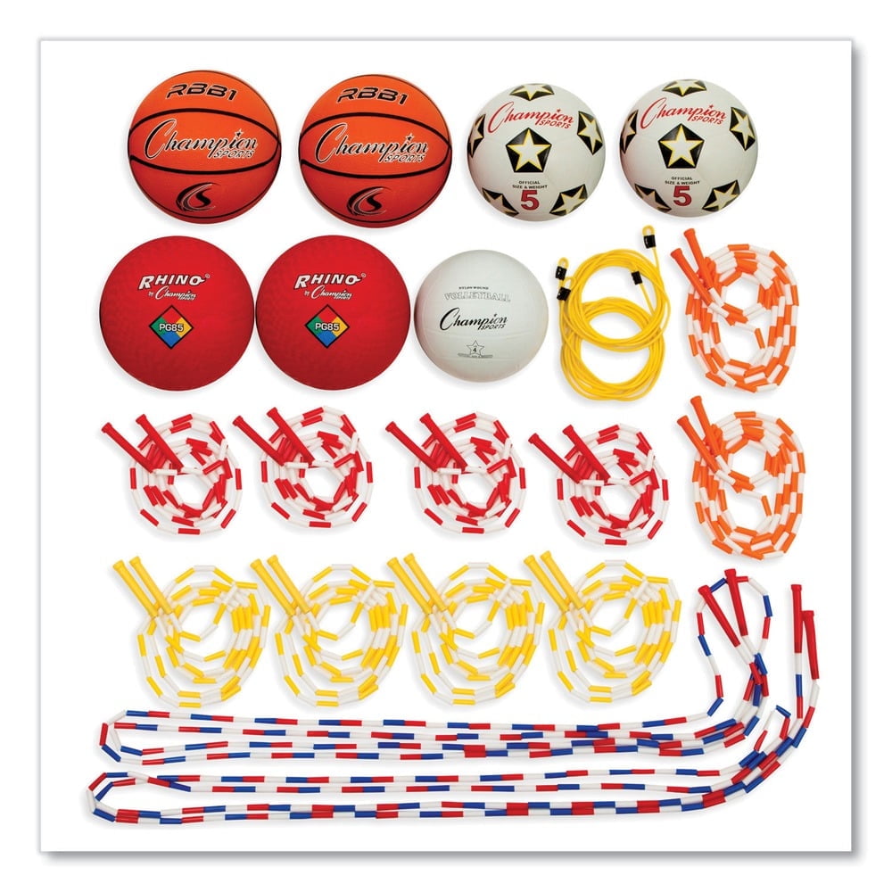Champion Sports Physical Education Variety Playground Activity Set,White