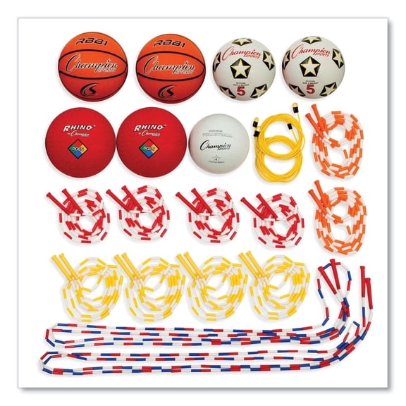 Champion Sports Physical Education Variety Playground Activity Set, White