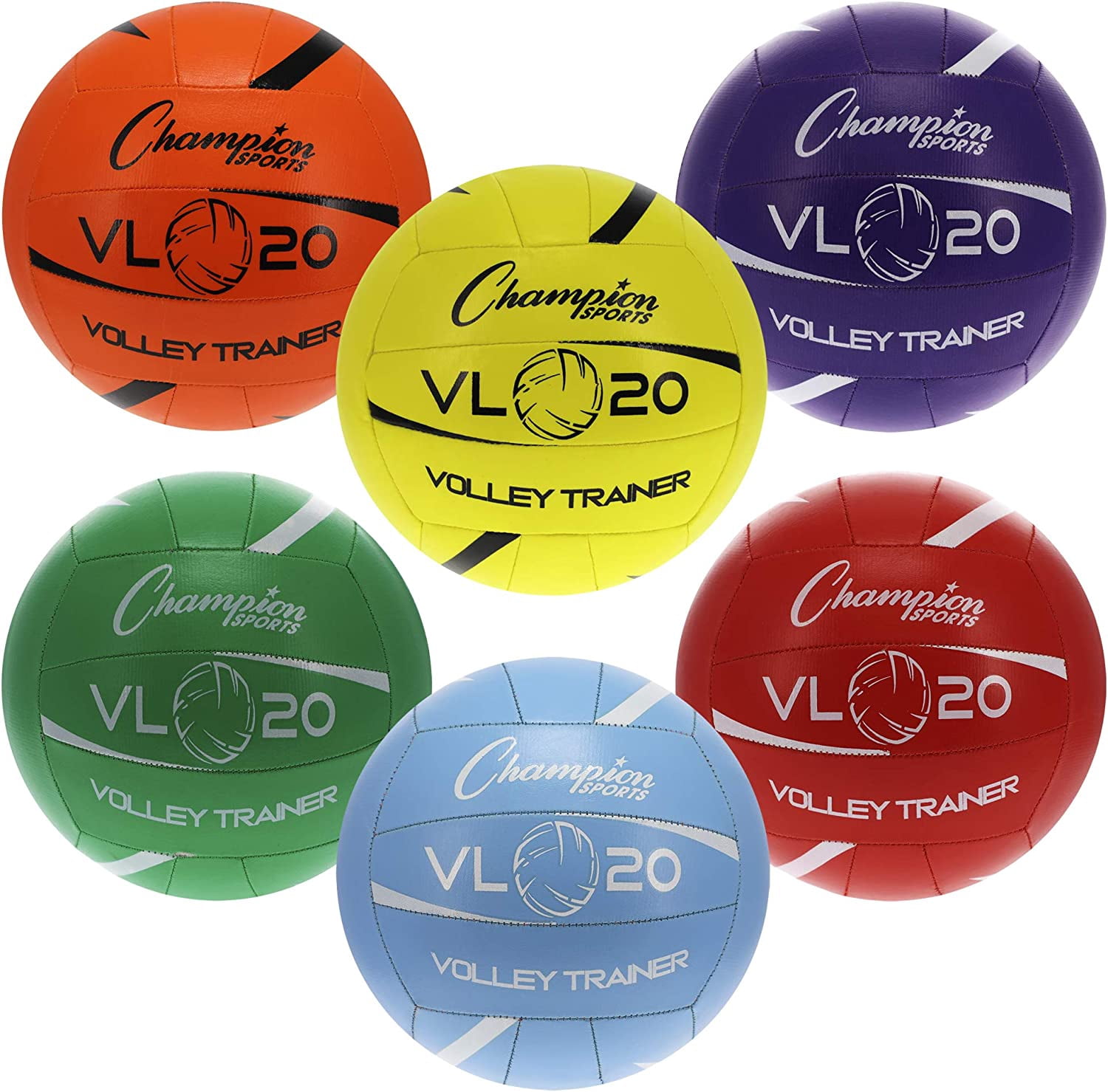 Champion Sports Training Volleyball, Size 8, Indoor and Outdoor, with Soft, Hand-Sewn Nylon Panels - Lightweight Volleyballs for Practicing, Recreation - Premium Equipment and Gear - Set