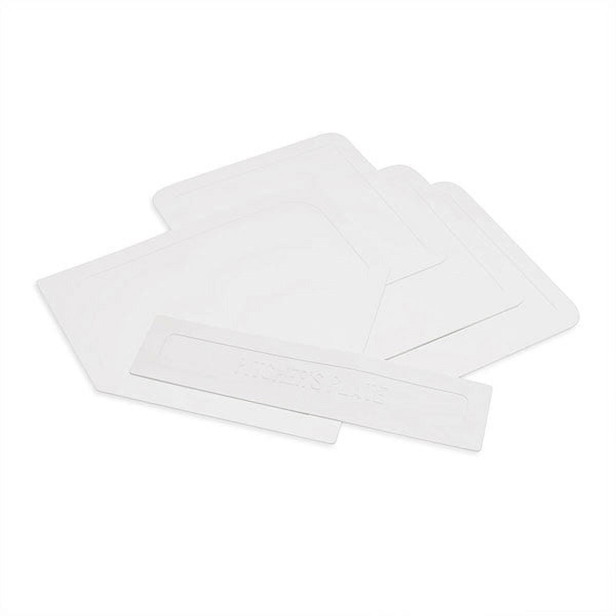 Champion Sports White Rubber Baseball/Softball Base & Pitching Rubber Set, 3 Bases, Home Plate