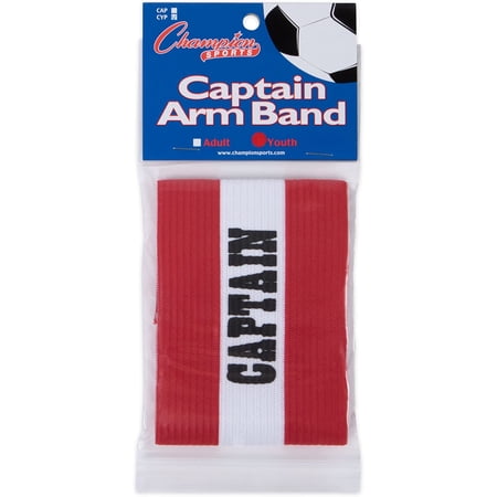 Champion Sports Youth Captain’s Arm Band,Red-Unisex Woven Elastic Nylon Captain Arm Bandsfor Soccer,Football,Basketballand More-Premium Team Sports Accessoriesfor Kids Medium