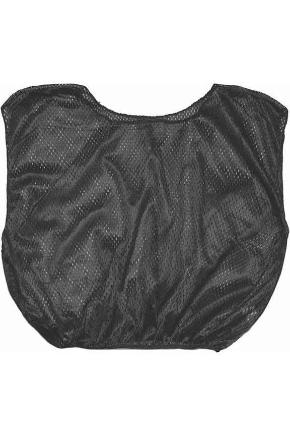 Mesh Practice Scrimmage Vest Regular and Numbered (Youth and Adult) - Pack of 12, Black, Youth Regular