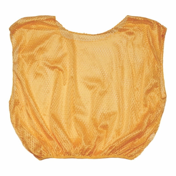 Champion Sports Mesh Practice Scrimmage Vest Regular and Numbered (Youth and Adult) - Pack of 12, Gold, Youth Regular