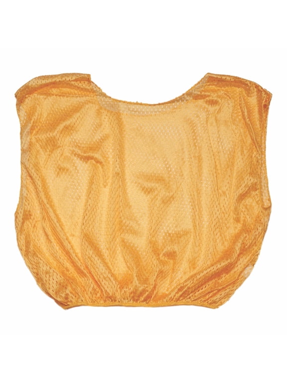 Mesh Practice Scrimmage Vest Regular and Numbered (Youth and Adult) - Pack of 12, Gold, Youth Regular