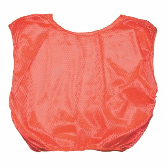 Champion Sports Mesh Practice Scrimmage Vest Regular and Numbered (Youth and Adult) - Pack of 12, Orange, Youth Regular