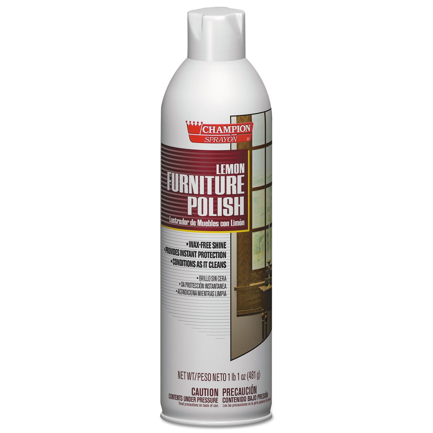 Champion Sprayon Furniture Polish, Lemon, 17 oz Aerosol Spray, 12/Carton Champion Sprayon Furniture Polish, Lemon, 17 oz Aerosol Spray, 12/Carton