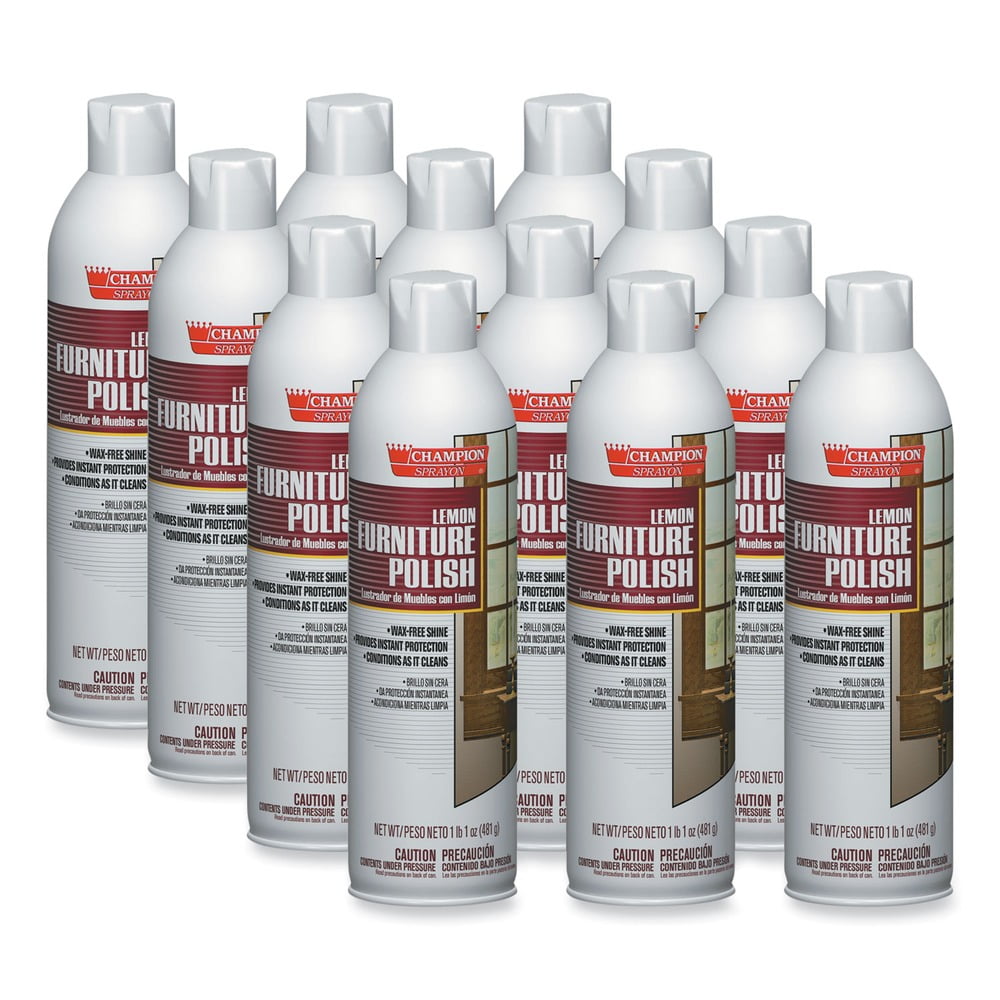 Champion Sprayon Furniture Polish, Lemon, 17 oz Aerosol Spray, 12/Carton Champion Sprayon Furniture Polish, Lemon, 17 oz Aerosol Spray, 12/Carton