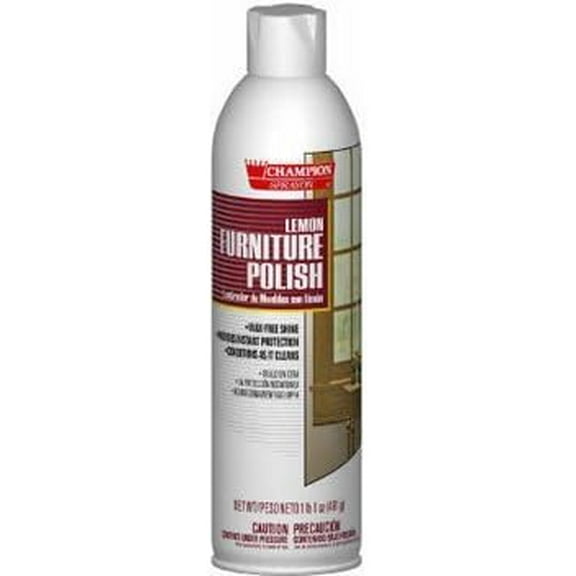 Champion Sprayon Furniture Polish, Lemon, 17oz, Aerosol - 12 cans.