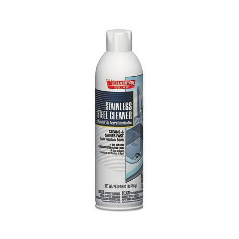 Champion Sprayon Stainless Steel Cleaner, 16 oz Aerosol Spray, 12/Carton Champion Sprayon Stainless Steel Cleaner, 16 oz Aerosol Spray, 12/Carton