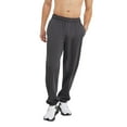 thumbnail image 1 of Champion Sweatpants, Powerblend, Fleece, Comfortable Relaxed-Bottom Pants for Men (Reg Tall), Granite Heather C Patch Logo, XX-Large Big, 1 of 8