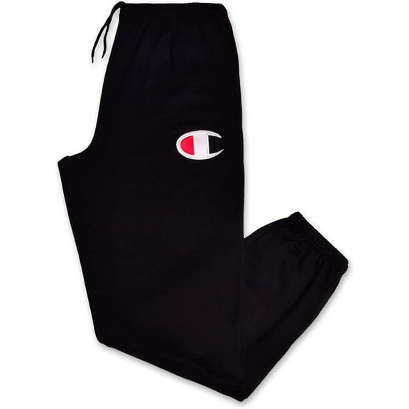 Champion Sweatpants for Men Big and Tall Fleece Lounge Workout Pants with Embroidered Big C Logo Black 4X