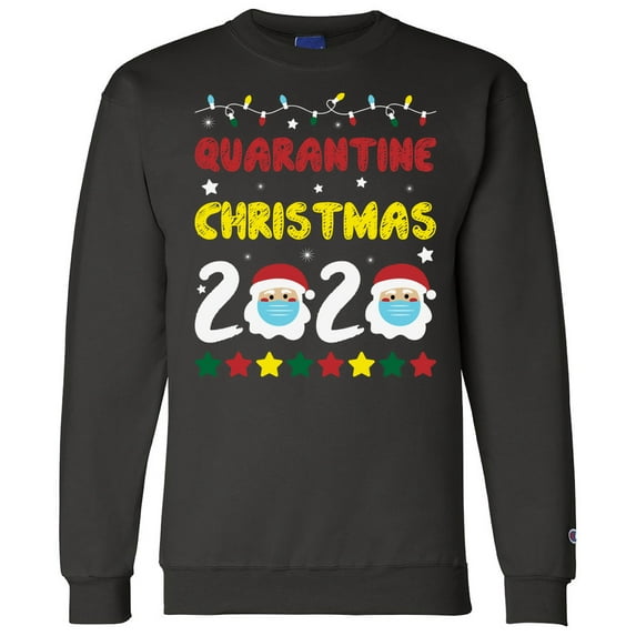 Christmas Champion Sweatshirts for Men - Quarantine Christmas Sweater - Men Champion Sweatshirt -Funny 2020 Christmas Sweatshirt