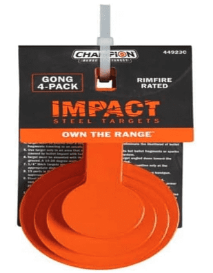 Champion Impact Steel Rimfire Rated 4-Pack Mini-Gong Targets, Orange, Medium