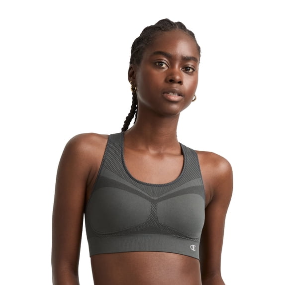 Champion Women's The Infinity Racerback Sports Bra, Moderate Support, Seamless, Moisture-Wicking, Sizes XS-XL