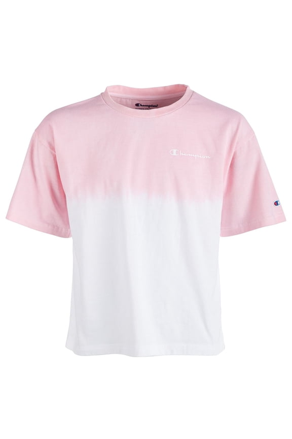 Toddler Girls Dip Dyed Colorblocked Logo Print T-Shirt,White,2T