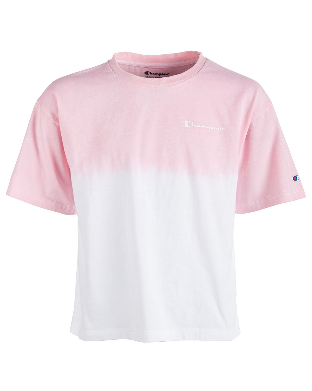 Champion Toddler Girls Dip Dyed Colorblocked Logo Print T-Shirt,White,5 -  Walmart.com