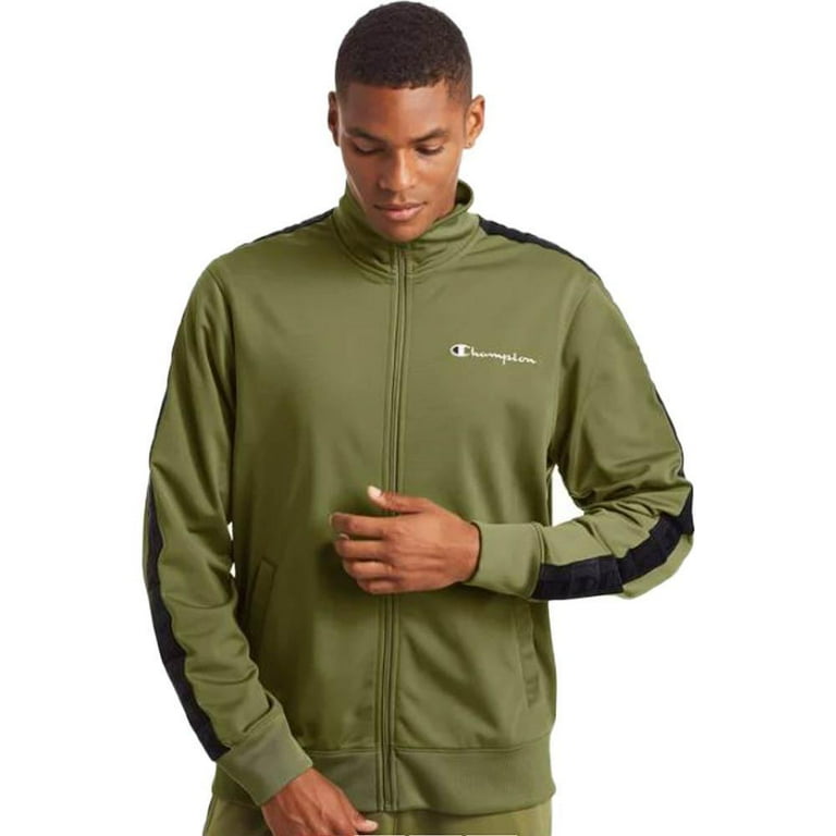 Champion Track Jacket Jock Tag Logo Taping Olive Walmart