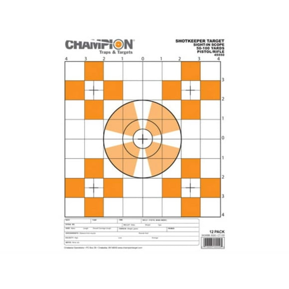 Champion Traps and Targets Bushnell, Shotkeeper Sightin Scope Target, Small Per 12