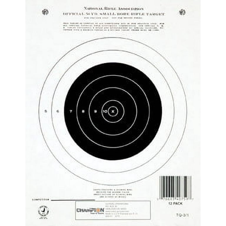 Champion Traps and Targets Official 50 yd Small Bore Rifle Targets 