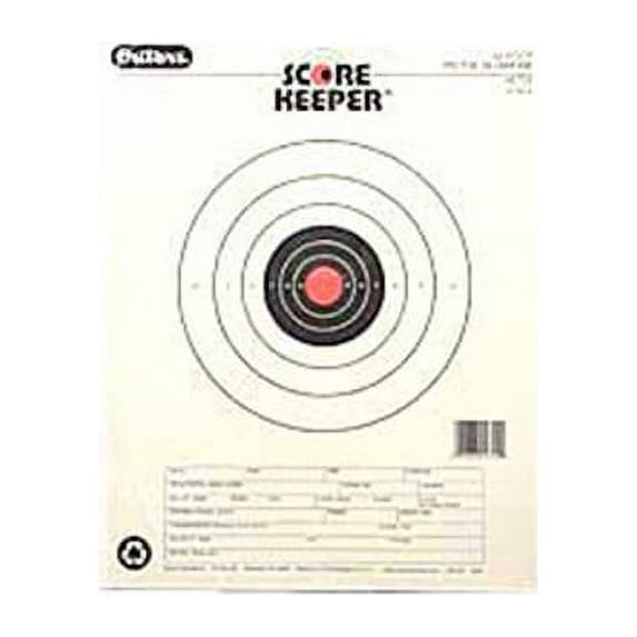 Champion Traps and Targets Orange Bullseye Scorekeeper Target, 50 Feet Pistol Slow Fire, 12pk