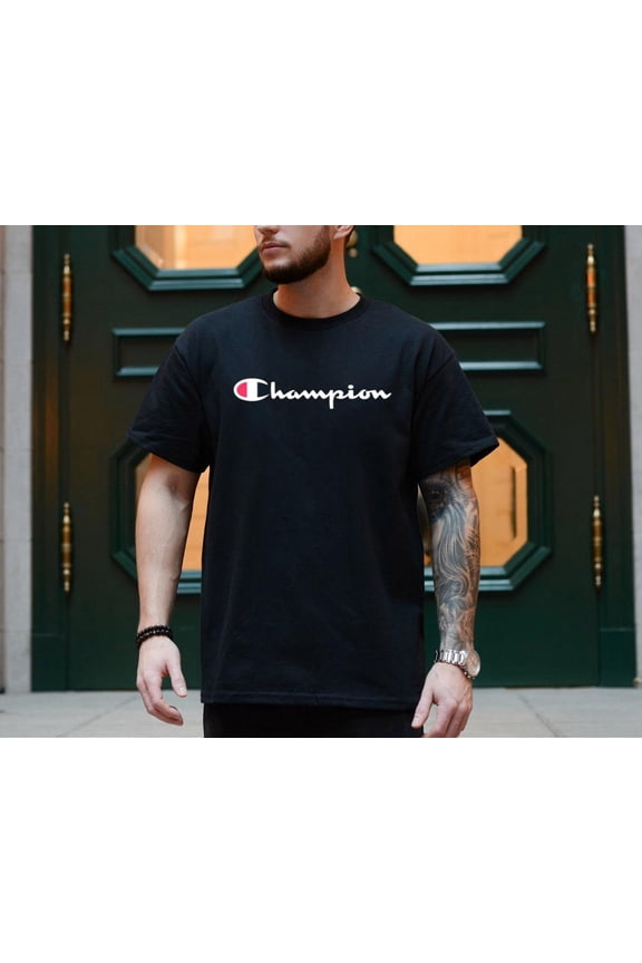 Champion Tshirt, Clic Tshirt T-Shirts For Men, Script Logo Reg. Hot Trend GrolyTee T-shirt S-5XL
