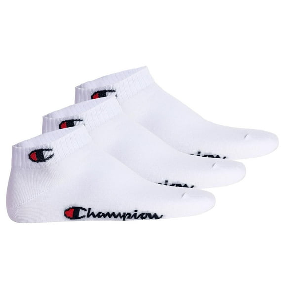 Champion Unisex Socks, 3-Pack - Quarter Socks, Basic, Logo White Eu 35-38 (Uk 3-5)