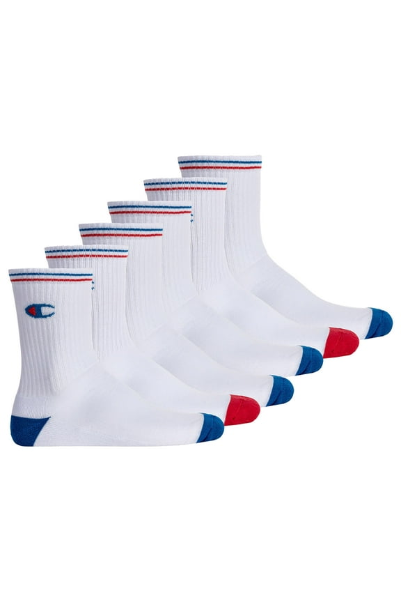 Unisex Socks, 3 Pair - Crew Socks, Logo, Stripes White Eu 35-38 (Uk 3-5)