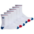 thumbnail image 1 of Champion Unisex Socks, 3 Pair - Crew Socks, Logo, Stripes White Eu 43-46 (Uk 9-11), 1 of 3