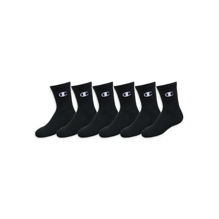 Champion Unisex Socks, 6 Pack Crew Socks Sizes 7-11